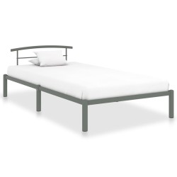 vidaXL Estructura de cama de metal gris 100x200 cm
