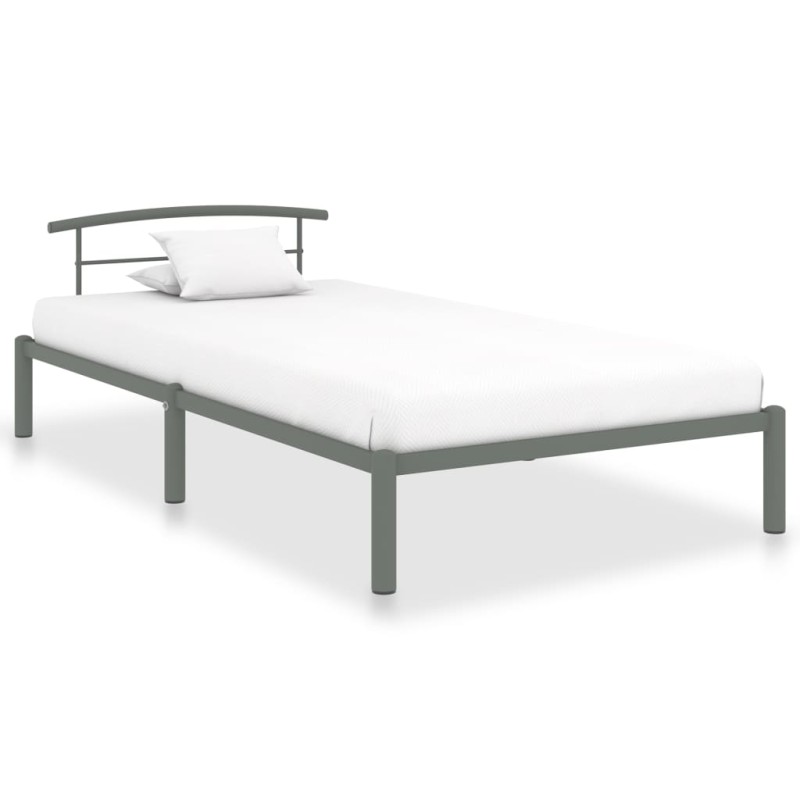 vidaXL Estructura de cama de metal gris 100x200 cm vidaXL Estructura de cama de metal gris 100x200 cm