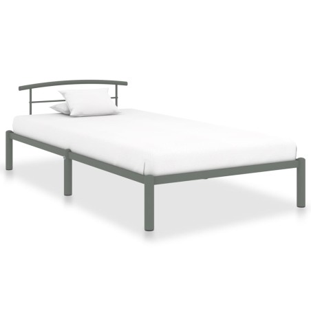 vidaXL Estructura de cama de metal gris 100x200 cm