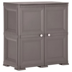 vidaXL Armario de plástico diseño de madera gris 79x43x85,5 cm
