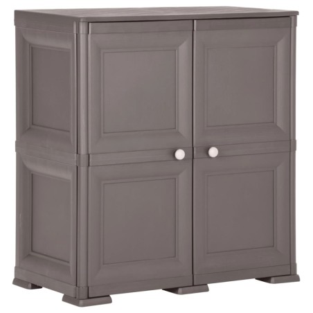 vidaXL Armario de plástico diseño de madera gris 79x43x85,5 cm