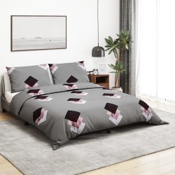 vidaXL Juego de funda nórdica algodón gris 200x200 cm