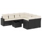 vidaXL Set de sofás de jardín 8 piezas y cojines ratán sintético negro vidaXL Set de sofás de jardín 8 piezas y cojines ratán sintético negro
