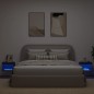 vidaXL Mesitas de noche de pared con luces LED 2 unidades negro
