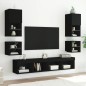 vidaXL Mesitas de noche de pared con luces LED 2 unidades negro