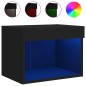 vidaXL Mesitas de noche de pared con luces LED 2 unidades negro
