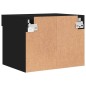 vidaXL Mesitas de noche de pared con luces LED 2 unidades negro
