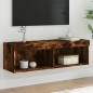 vidaXL Mueble para TV con luces LED roble ahumado 100x30x30 cm vidaXL Mueble para TV con luces LED roble ahumado 100x30x30 cm