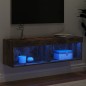 vidaXL Mueble para TV con luces LED roble ahumado 100x30x30 cm vidaXL Mueble para TV con luces LED roble ahumado 100x30x30 cm