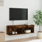 vidaXL Mueble para TV con luces LED roble ahumado 100x30x30 cm vidaXL Mueble para TV con luces LED roble ahumado 100x30x30 cm