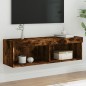vidaXL Mueble para TV con luces LED roble ahumado 100x30x30 cm vidaXL Mueble para TV con luces LED roble ahumado 100x30x30 cm