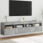 vidaXL Muebles TV de pared luces LED 2 uds gris hormigón 80x30x40 cm vidaXL Muebles TV de pared luces LED 2 uds gris hormigón 80x30x40 cm