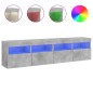 vidaXL Muebles TV de pared luces LED 2 uds gris hormigón 80x30x40 cm vidaXL Muebles TV de pared luces LED 2 uds gris hormigón 80x30x40 cm