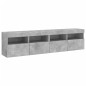 vidaXL Muebles TV de pared luces LED 2 uds gris hormigón 80x30x40 cm vidaXL Muebles TV de pared luces LED 2 uds gris hormigón 80x30x40 cm