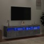 vidaXL Muebles TV de pared luces LED 2 uds gris hormigón 80x30x40 cm vidaXL Muebles TV de pared luces LED 2 uds gris hormigón 80x30x40 cm