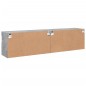 vidaXL Muebles TV de pared luces LED 2 uds gris hormigón 80x30x40 cm vidaXL Muebles TV de pared luces LED 2 uds gris hormigón 80x30x40 cm