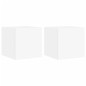 vidaXL Muebles de TV de pared con luces LED 2 uds blanco 30,5x35x30 cm
