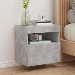 vidaXL Mueble de TV de pared con luces LED gris hormigón 40x30x40 cm