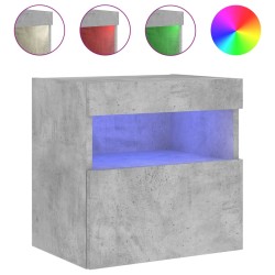 vidaXL Mueble de TV de pared con luces LED gris hormigón 40x30x40 cm