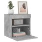 vidaXL Mueble de TV de pared con luces LED gris hormigón 40x30x40 cm
