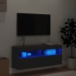 vidaXL Mueble de TV de pared con luces LED negro 100x30x40 cm