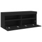 vidaXL Mueble de TV de pared con luces LED negro 100x30x40 cm