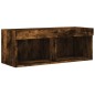 vidaXL Mueble para TV con luces LED roble ahumado 80x30x30 cm