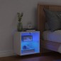 vidaXL Mesita de noche de pared con luces LED blanco