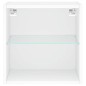 vidaXL Mesita de noche de pared con luces LED blanco
