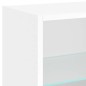 vidaXL Mesita de noche de pared con luces LED blanco