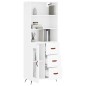 vidaXL Aparador alto madera contrachapada blanco brillo 69,5x34x180 cm vidaXL Aparador alto madera contrachapada blanco brillo 69,5x34x180 cm