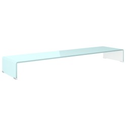 vidaXL Mueble TV/Elevador de monitor cristal verde 120x30x13 cm
