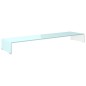 vidaXL Mueble TV/Elevador de monitor cristal verde 120x30x13 cm