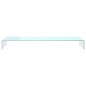 vidaXL Mueble TV/Elevador de monitor cristal verde 120x30x13 cm