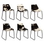 vidaXL Sillas de comedor de cuero de cabra auténtico 6 unidades vidaXL Sillas de comedor de cuero de cabra auténtico 6 unidades