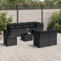vidaXL Set de sofás de jardín 8 piezas y cojines ratán sintético negro vidaXL Set de sofás de jardín 8 piezas y cojines ratán sintético negro