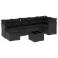 vidaXL Set de sofás de jardín 8 piezas y cojines ratán sintético negro vidaXL Set de sofás de jardín 8 piezas y cojines ratán sintético negro