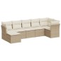 vidaXL Set sofás de jardín 7 piezas y cojines ratán sintético beige vidaXL Set sofás de jardín 7 piezas y cojines ratán sintético beige