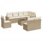 vidaXL Set de sofás de jardín 9 pzas con cojines ratán sintético beige vidaXL Set de sofás de jardín 9 pzas con cojines ratán sintético beige