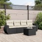 vidaXL Set de muebles de jardín 5 pzas y cojines ratán sintético negro vidaXL Set de muebles de jardín 5 pzas y cojines ratán sintético negro