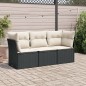 vidaXL Set de sofás de jardín con cojines 3 pzas ratán sintético negro vidaXL Set de sofás de jardín con cojines 3 pzas ratán sintético negro
