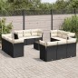 vidaXL Set de sofás de jardín y cojines 13 pzas ratán sintético negro vidaXL Set de sofás de jardín y cojines 13 pzas ratán sintético negro