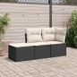 vidaXL Set de sofás de jardín con cojines 3 pzas ratán sintético negro vidaXL Set de sofás de jardín con cojines 3 pzas ratán sintético negro