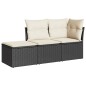 vidaXL Set de sofás de jardín con cojines 3 pzas ratán sintético negro vidaXL Set de sofás de jardín con cojines 3 pzas ratán sintético negro