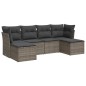 vidaXL Set de muebles de jardín 6 pzas y cojines ratán sintético gris vidaXL Set de muebles de jardín 6 pzas y cojines ratán sintético gris