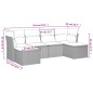 vidaXL Set de muebles de jardín 6 pzas y cojines ratán sintético gris vidaXL Set de muebles de jardín 6 pzas y cojines ratán sintético gris