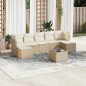 vidaXL Juego de sofás de jardín con cojines beige 8 pzas ratán PE vidaXL Juego de sofás de jardín con cojines beige 8 pzas ratán PE