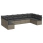 vidaXL Set de sofás de jardín 10 pzas con cojines ratán sintético gris vidaXL Set de sofás de jardín 10 pzas con cojines ratán sintético gris