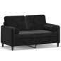 vidaXL Sofá de 2 plazas con cojines terciopelo negro 120 cm vidaXL Sofá de 2 plazas con cojines terciopelo negro 120 cm