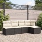 vidaXL Set de muebles de jardín 5 pzas y cojines ratán sintético negro